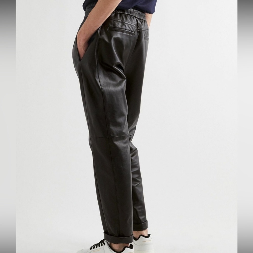 Calvin Klein Black Faux Leather Joggers